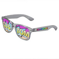 Clear Logo Lenses Custom Printed Lenses Retro Sunglasses - Full Color Arm Printed